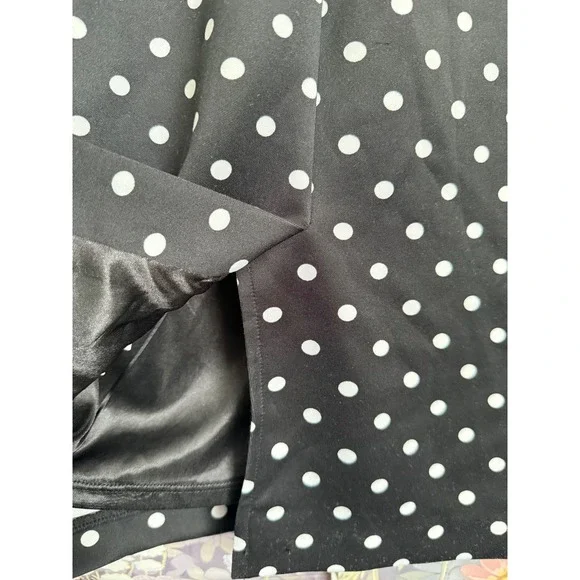 York & Company Black White Polka Dot Sheath Dress Collared Cap Sleeve Size S - Picture 7 of 7